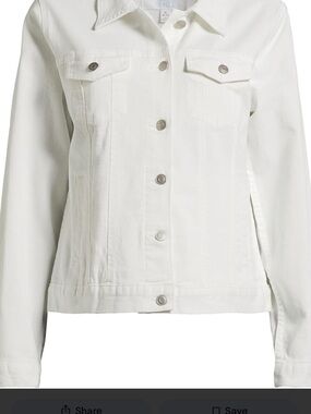 Time and Tru White Denim Jacket - Button-Front Jean Jacket